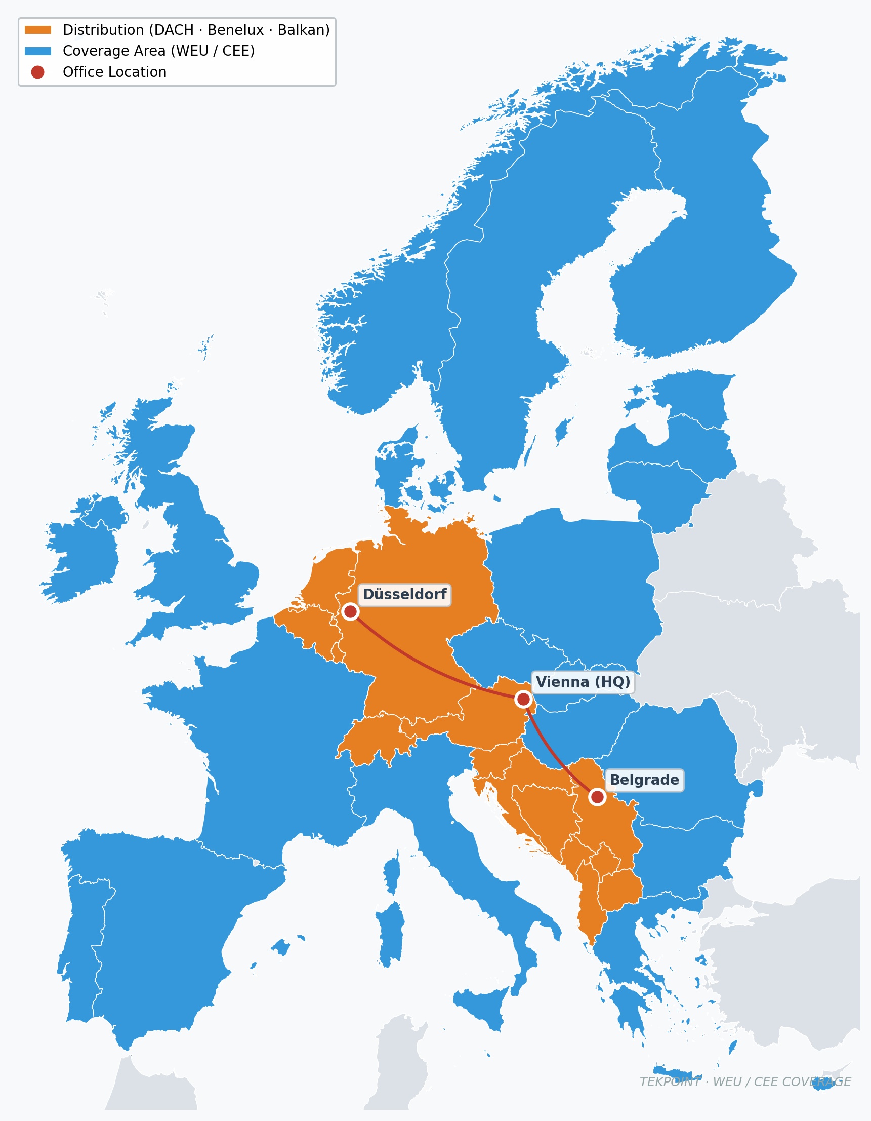 Tekpoint office locations across Europe